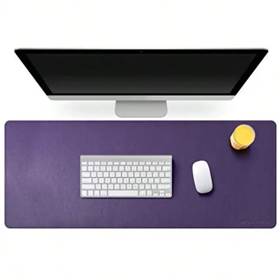 38"x16" Large Desk Pad Purple Desk Mat XL PU Leather Desk Mat for Workspace and Decor Durable Keyboard Mouse Pad for Home Off
38"x16" Large Desk Pad Purple Desk Mat XL PU Leather Desk Mat for Workspace and Decor Durable Keyboard Mouse Pad for Home Off