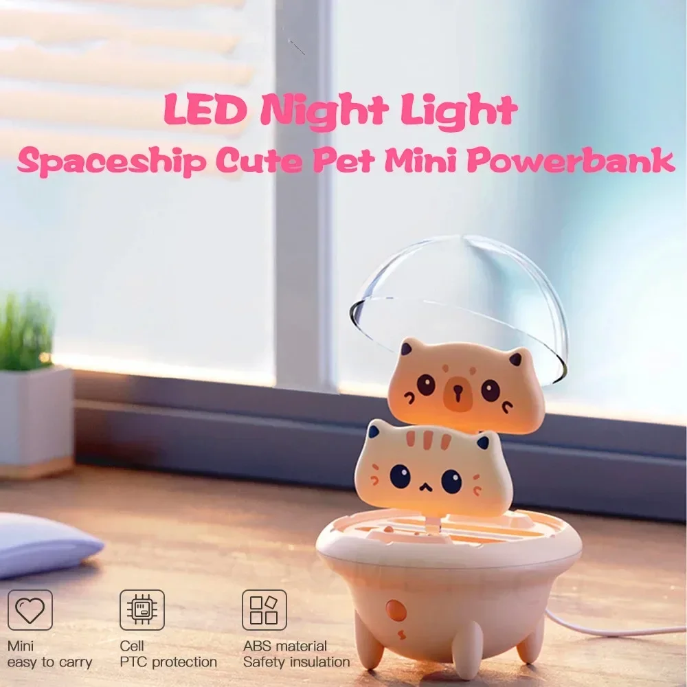 Cartoon Mini Portable Power Bank Cute Cat Spaceship Portable Charger Battery with LED Night for IPhone Android Xiaomi Samsung
Cartoon Mini Portable Power Bank Cute Cat Spaceship Portable Charger Battery with LED Night for IPhone Android Xiaomi Samsung