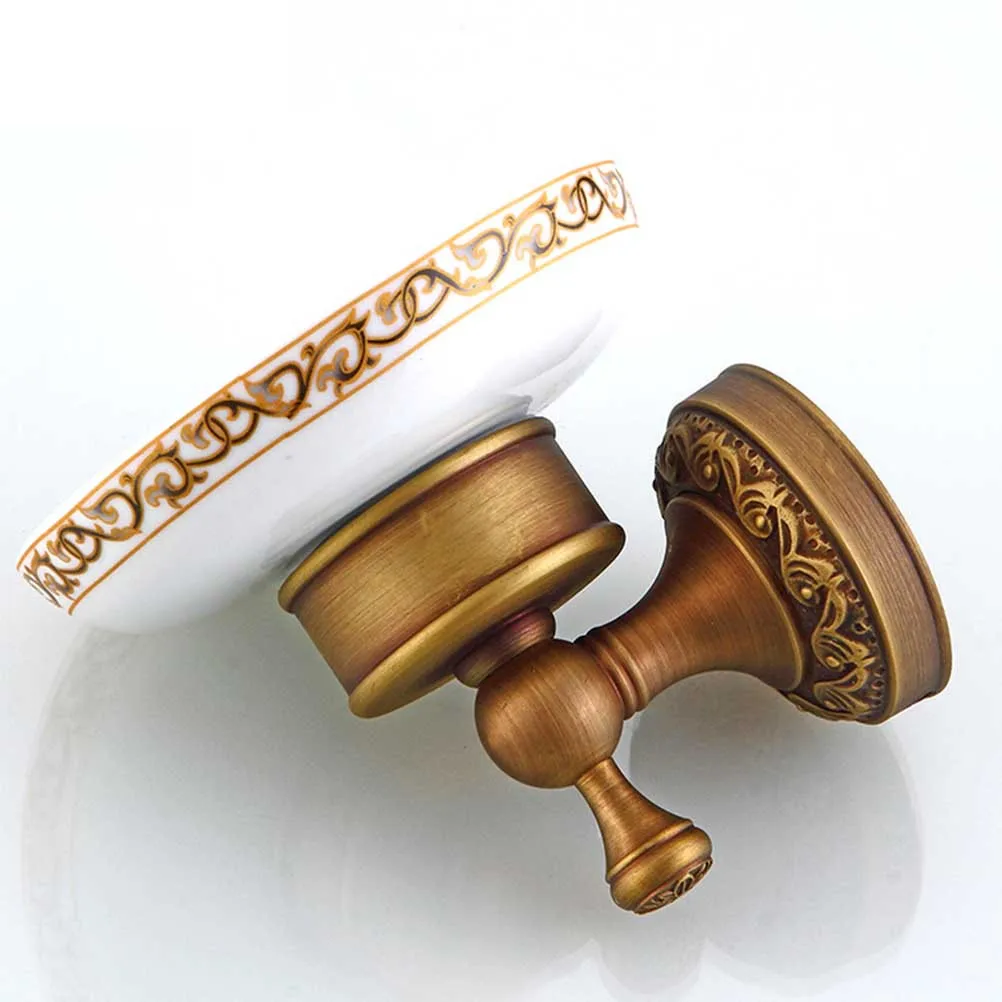 Solid Brass Wall Mounted Soap Holder Vintage Style Bath Shower Soap Plate Ceramic Dish Brass Finish for Home Bathroom
Solid Brass Wall Mounted Soap Holder Vintage Style Bath Shower Soap Plate Ceramic Dish Brass Finish for Home Bathroom