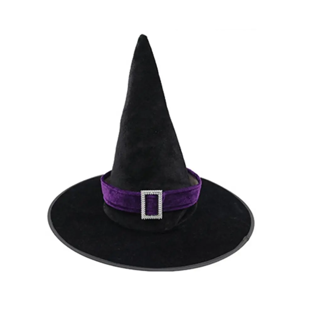 Casual Style Velvet Halloween Witch Wizard Hat Bending Angle Gilding Halloween Hat Satin Ribbon Costume Props Devil Cap Adults
Casual Style Velvet Halloween Witch Wizard Hat Bending Angle Gilding Halloween Hat Satin Ribbon Costume Props Devil Cap Adults