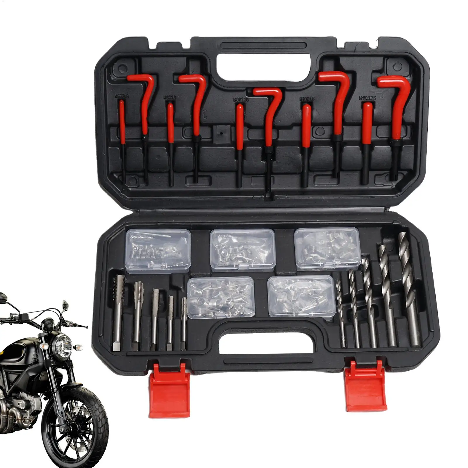 131 Pieces Thread Repair Tool Engine Cylinder Block Damage Repair Kit M5 M6 M8 M10 M 12 Coil Drill Bit Insert Installation Kit
131 Pieces Thread Repair Tool Engine Cylinder Block Damage Repair Kit M5 M6 M8 M10 M 12 Coil Drill Bit Insert Installation Kit