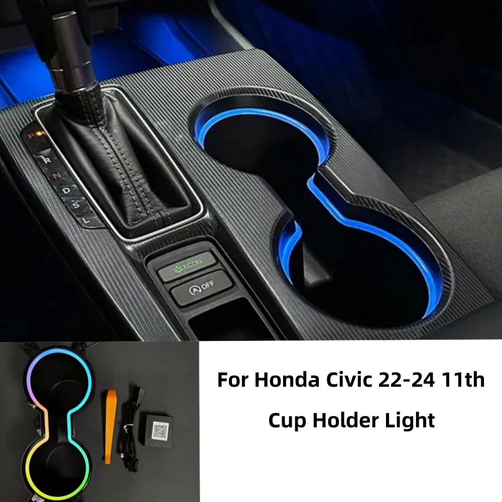 Car LED Central Cup Holder Lights Interior Decorative Lamp APP Control Atmosphere Ambient Light For Honda Civic 2022-2024 11th
Car LED Central Cup Holder Lights Interior Decorative Lamp APP Control Atmosphere Ambient Light For Honda Civic 2022-2024 11th