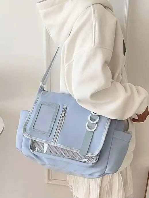 Faionable Nylon oulder Bag for Women Commuter Handbag School Bag Blue Pain Bag Small Versatile Design Youthful Sle
Faionable Nylon oulder Bag for Women Commuter Handbag School Bag Blue Pain Bag Small Versatile Design Youthful Sle