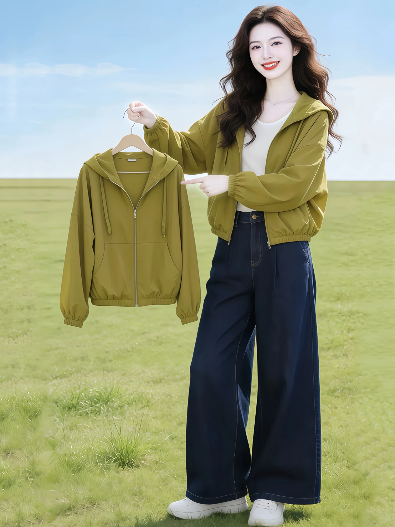 Dopamine Short Hooded Drawstring Women's Summer New Light Breathable Casual Sun Protection Jacket Loose Fit Long Sleeve
Dopamine Short Hooded Drawstring Women's Summer New Light Breathable Casual Sun Protection Jacket Loose Fit Long Sleeve