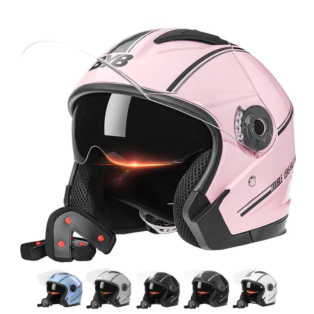 Motorcycle Open Face Helmet Flip Up Dual Lens Clear Visors Sun Shield Lightweight 3/4 Half Helmets For Men Women
Motorcycle Open Face Helmet Flip Up Dual Lens Clear Visors Sun Shield Lightweight 3/4 Half Helmets For Men Women