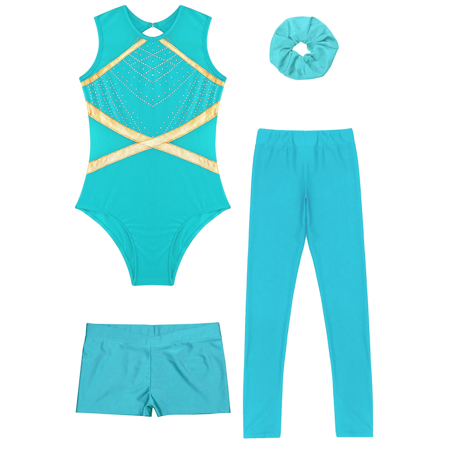 Kids Girls Ballet Dance Sets Sports Outfits Figure Skating Stage Costume Rhinestones Leotard with Shorts Leggings and Headwear
Kids Girls Ballet Dance Sets Sports Outfits Figure Skating Stage Costume Rhinestones Leotard with Shorts Leggings and Headwear