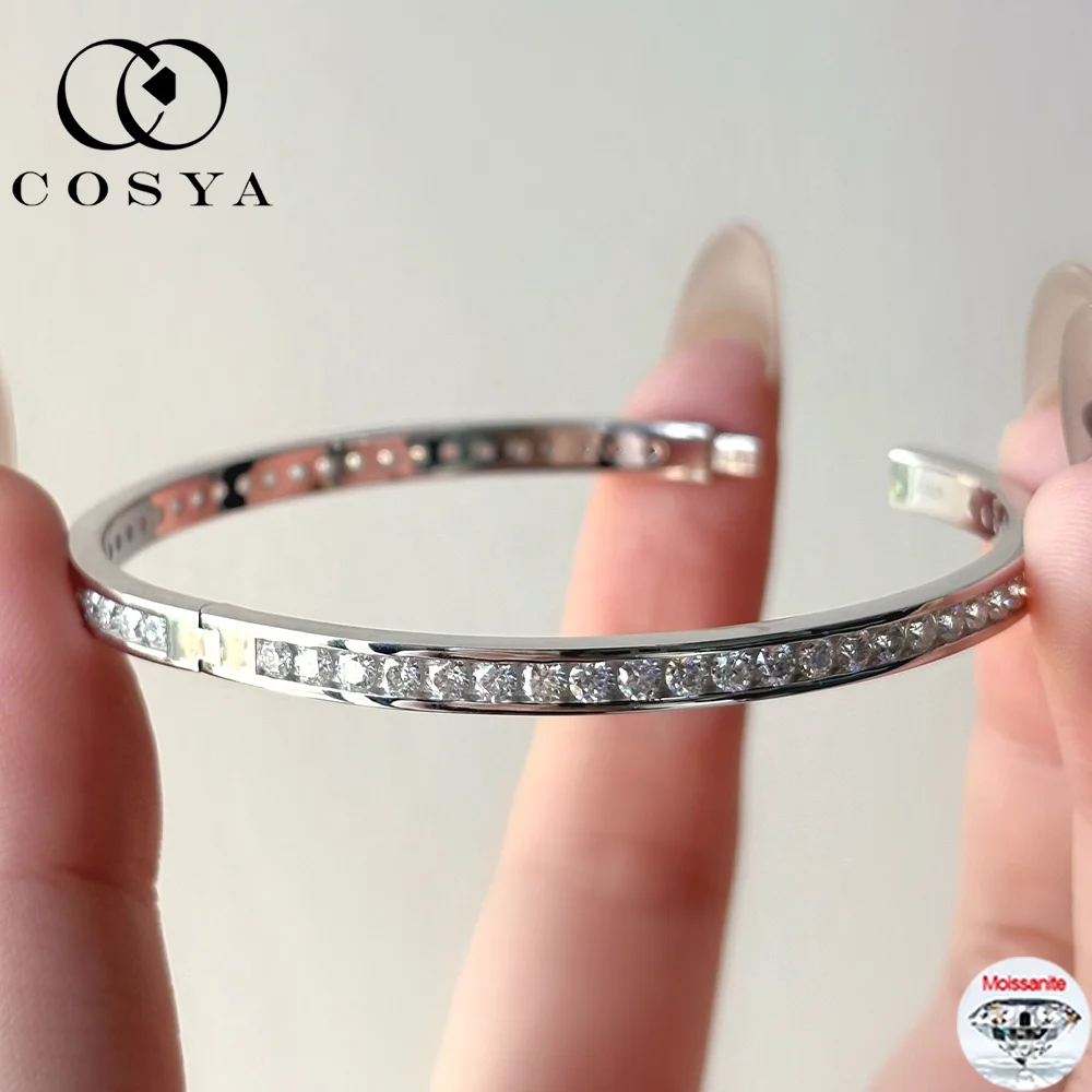 COSYA 2.5mm Full Moissanite Bangles For Women S925 Silver 18K Gold Sparkling D VVS1 Lab Diamond Bracelet Fine Jewelry Gift
COSYA 2.5mm Full Moissanite Bangles For Women S925 Silver 18K Gold Sparkling D VVS1 Lab Diamond Bracelet Fine Jewelry Gift