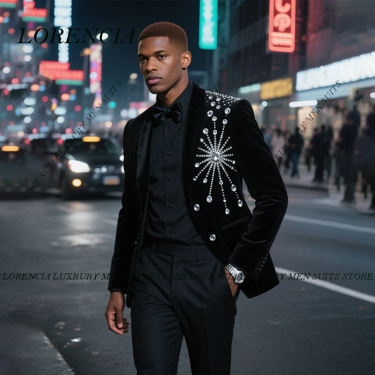 Customized Diamond 2 Piece Sets Rhinestone Men Suits High End Party Blazer Slim Fit Costume Homme Luxury Formal Groom Tuxedos
Customized Diamond 2 Piece Sets Rhinestone Men Suits High End Party Blazer Slim Fit Costume Homme Luxury Formal Groom Tuxedos