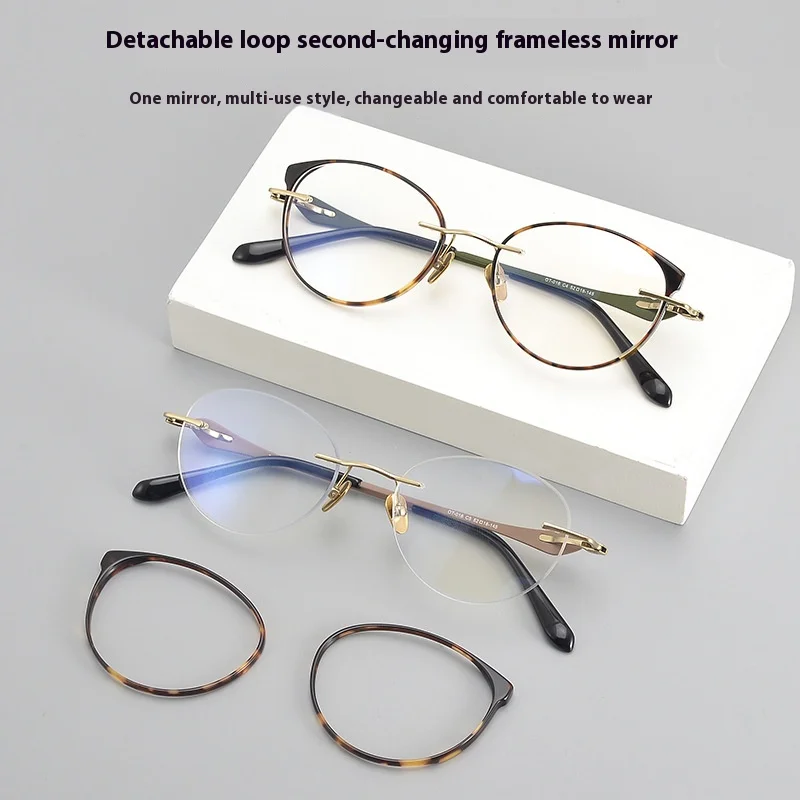 Fashionable Handmade Retro Titanium Alloy Glasses Frameless Cat Eye Glasses for Women Prescription Myopia Reading Glasses Lentes
Fashionable Handmade Retro Titanium Alloy Glasses Frameless Cat Eye Glasses for Women Prescription Myopia Reading Glasses Lentes