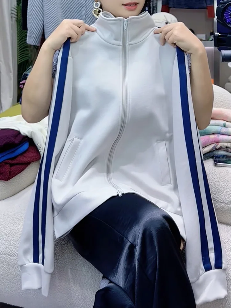 Korean Sle Stand Collar Striped Jaet Faionable Versatile plus Size Slimming Top for Autumn Season Snow Dr Clothes
Korean Sle Stand Collar Striped Jaet Faionable Versatile plus Size Slimming Top for Autumn Season Snow Dr Clothes