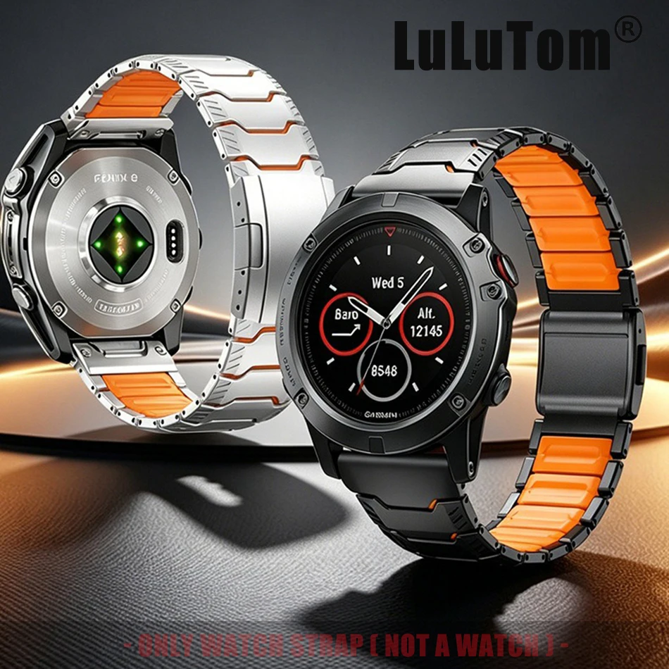 Titanium Silicone Watch Band 22mm 26mm for Garmin Fenix 8 7 7X 6 6X Pro 5 5X 5X Plus Marq Epix Gen 2 Forerunner 945 935 Premium
Titanium Silicone Watch Band 22mm 26mm for Garmin Fenix 8 7 7X 6 6X Pro 5 5X 5X Plus Marq Epix Gen 2 Forerunner 945 935 Premium