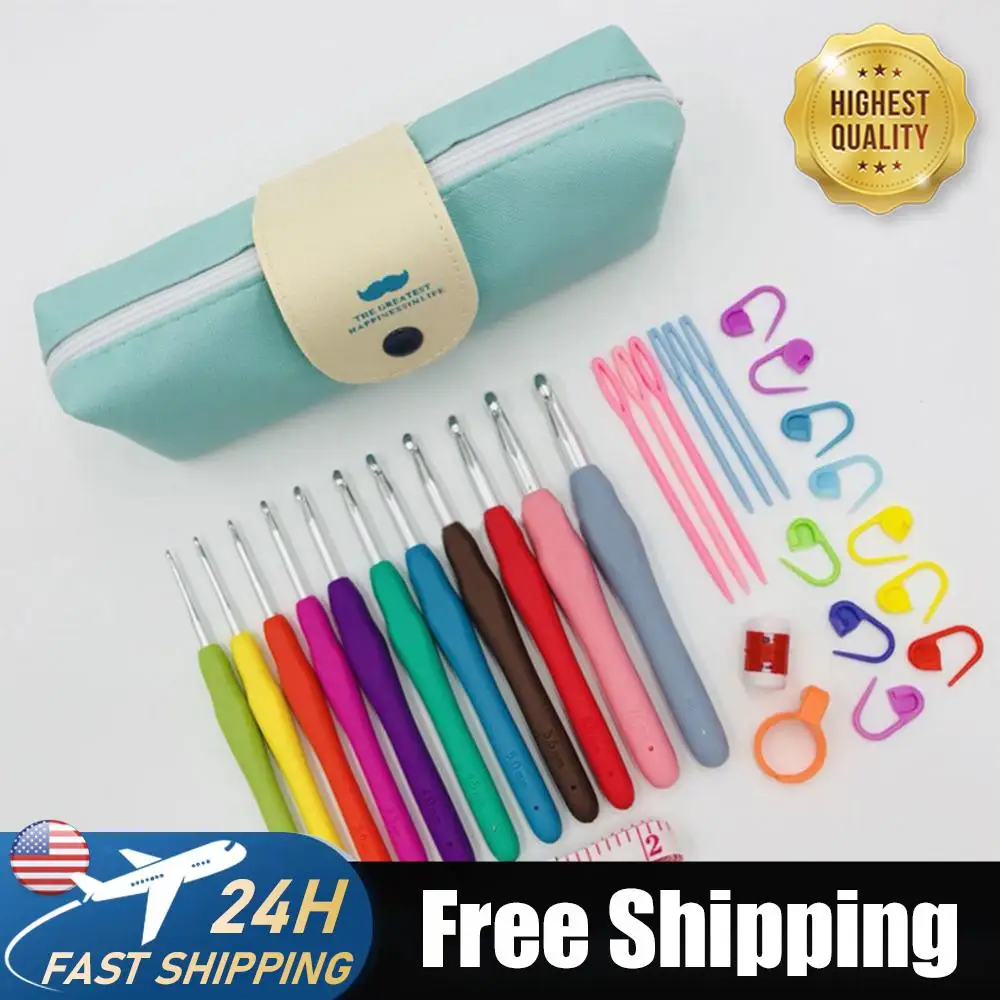 Crochet Hooks Set Yarn Knitting Needles with Case Aluminum Crochet Hooks Ergonomic Handle 11 Sizes for Mom Grandma Gifts
Crochet Hooks Set Yarn Knitting Needles with Case Aluminum Crochet Hooks Ergonomic Handle 11 Sizes for Mom Grandma Gifts