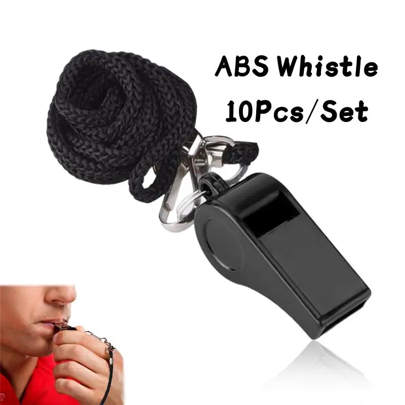10Pcs ABS Whistles Referee Sport Rugby Metal Whistle With Rope For Party Training Soccer Football Basketball Cheerleading Tool
10Pcs ABS Whistles Referee Sport Rugby Metal Whistle With Rope For Party Training Soccer Football Basketball Cheerleading Tool