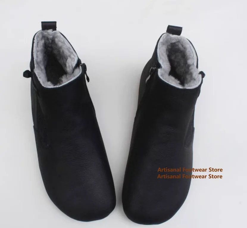 High-Top Men's Snow Boots Winter Black Leather Sheepskin Integrated Anti-Slip Snow Boots Handmade Genuine Leather Warm Men Boots 
High-Top Men's Snow Boots Winter Black Leather Sheepskin Integrated Anti-Slip Snow Boots Handmade Genuine Leather Warm Men Boots