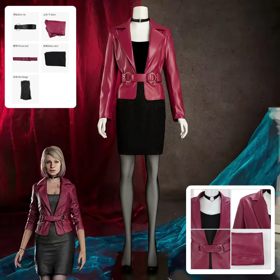 Silent Hill game nurse Maria role-playing costume red imitation leather jacket Halloween party women's clothing
Silent Hill game nurse Maria role-playing costume red imitation leather jacket Halloween party women's clothing