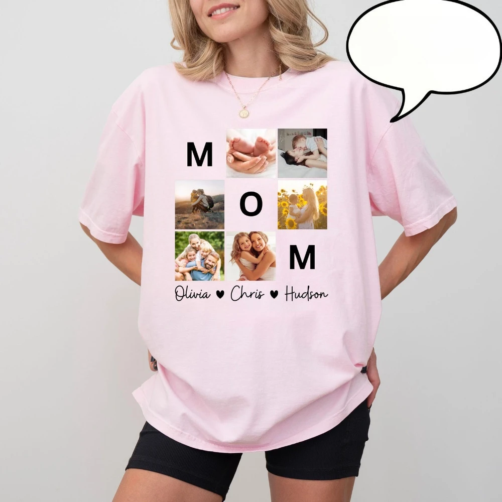 Custom Photo Mom T-Shirt Kids Name and Photo COTTON T-Shirt Mother's Day Personalized Mom Gift Perfect Mother's Day Gift
Custom Photo Mom T-Shirt Kids Name and Photo COTTON T-Shirt Mother's Day Personalized Mom Gift Perfect Mother's Day Gift