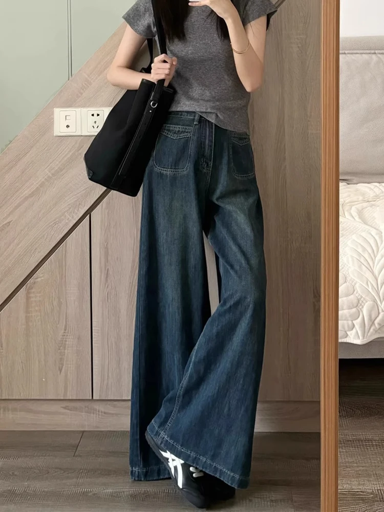 American Style Loose Wide Leg Jeans Women's plus Size Pear Shape Body High Waist Slim Straight Pants Spring Season Jeans
American Style Loose Wide Leg Jeans Women's plus Size Pear Shape Body High Waist Slim Straight Pants Spring Season Jeans