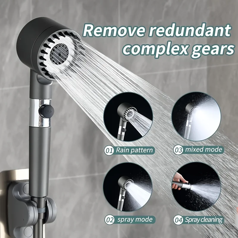 Shower Head High Pressure Shower Head One Button Water Stop Water Saving Adjustable 4 Mode Water Massage Shower Head
Shower Head High Pressure Shower Head One Button Water Stop Water Saving Adjustable 4 Mode Water Massage Shower Head
