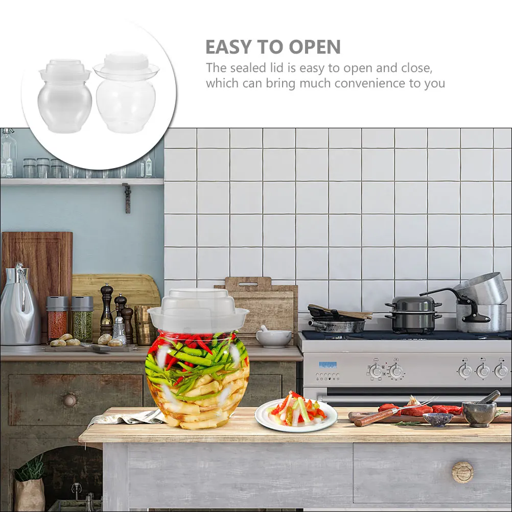 2pcs Transparent Pickle Jar Plastic Storage Container Sealed Lid Big Mouth Fermenter Kitchen Supplies Household Holder
2pcs Transparent Pickle Jar Plastic Storage Container Sealed Lid Big Mouth Fermenter Kitchen Supplies Household Holder