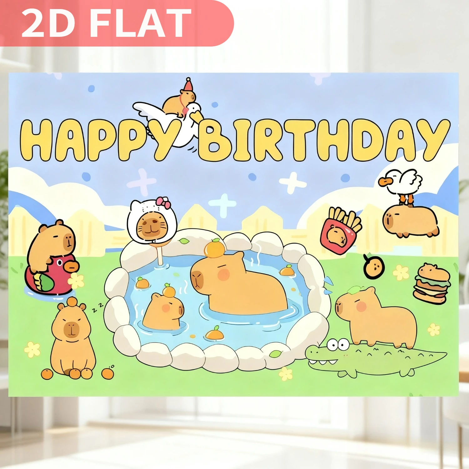 1pc Cute Capybara Animal Theme Birthday Party Flag Decoration, Durable Polyester Photography Backdrop with "Happy Birthday" Text
1pc Cute Capybara Animal Theme Birthday Party Flag Decoration, Durable Polyester Photography Backdrop with "Happy Birthday" Text