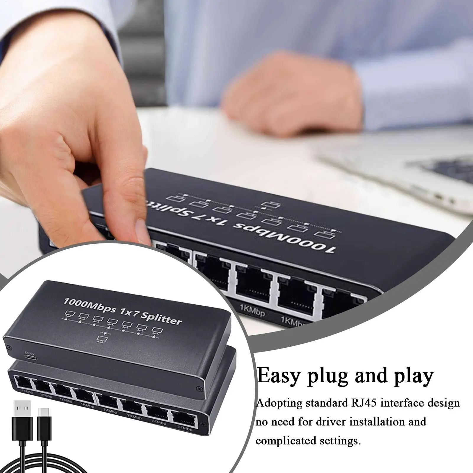 Ethernet-концентратор, 8-портовый Ethernet-кабель, разветвитель, адаптер 1000 Мбит/с, портативный удлинитель Plug and Play для настольного потокового передачи на стене дома
Ethernet-концентратор, 8-портовый Ethernet-кабель, разветвитель, адаптер 1000 Мбит/с, портативный удлинитель Plug and Play для настольного потокового передачи на стене дома