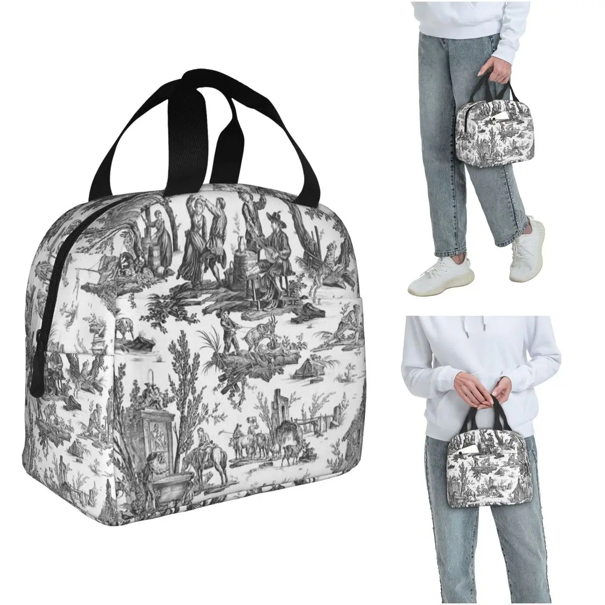 Винтажная французская термосумка для обеда с узором Toile De Jouy для женщин и детей, портативная термосумка для еды, термосумка-тоут
Винтажная французская термосумка для обеда с узором Toile De Jouy для женщин и детей, портативная термосумка для еды, термосумка-тоут