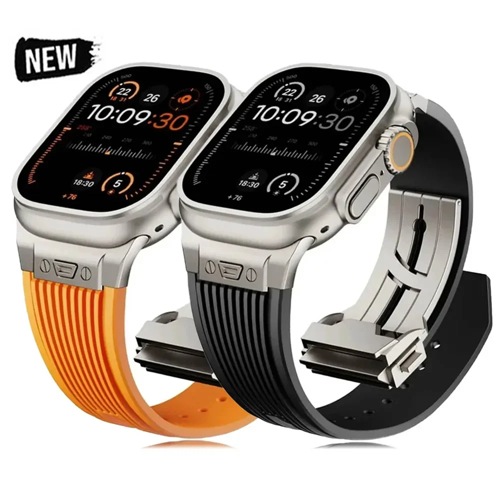 Soft Rubber Band For Apple Watch Ultra 2 49mm 45mm 44mm 42mm Watch Strap For iWatch Series 9 8 7 6 5 4 se Men Silicone Bracelet
Soft Rubber Band For Apple Watch Ultra 2 49mm 45mm 44mm 42mm Watch Strap For iWatch Series 9 8 7 6 5 4 se Men Silicone Bracelet
