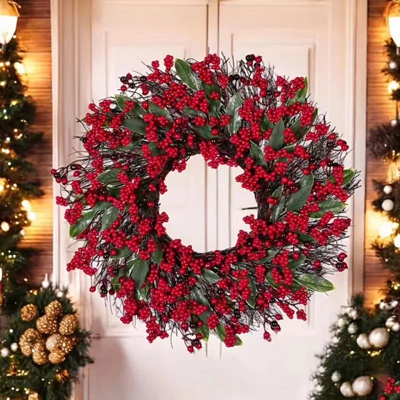 Christmas Red Berry Wreath Artificial Cypress Leaf Pine Front Door Wall Porch Home Festival Decoration Indoor Outdoor Xmas Decor
Christmas Red Berry Wreath Artificial Cypress Leaf Pine Front Door Wall Porch Home Festival Decoration Indoor Outdoor Xmas Decor