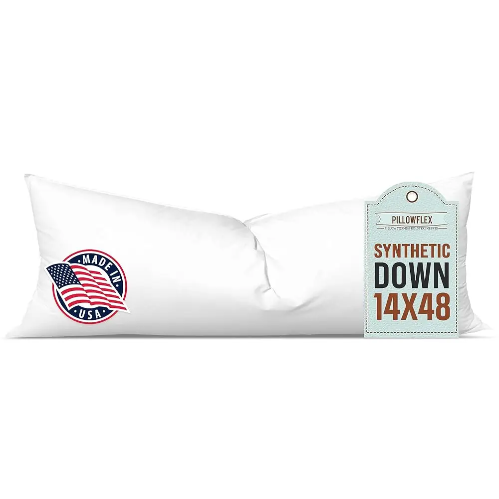 Synthetic Down Pillow Insert - 14X48 Down Alternative Pillow, Ultra Soft, Large Rec Body Sleeping Pillow, Lumbar, Long, Ba - 1
Synthetic Down Pillow Insert - 14X48 Down Alternative Pillow, Ultra Soft, Large Rec Body Sleeping Pillow, Lumbar, Long, Ba - 1