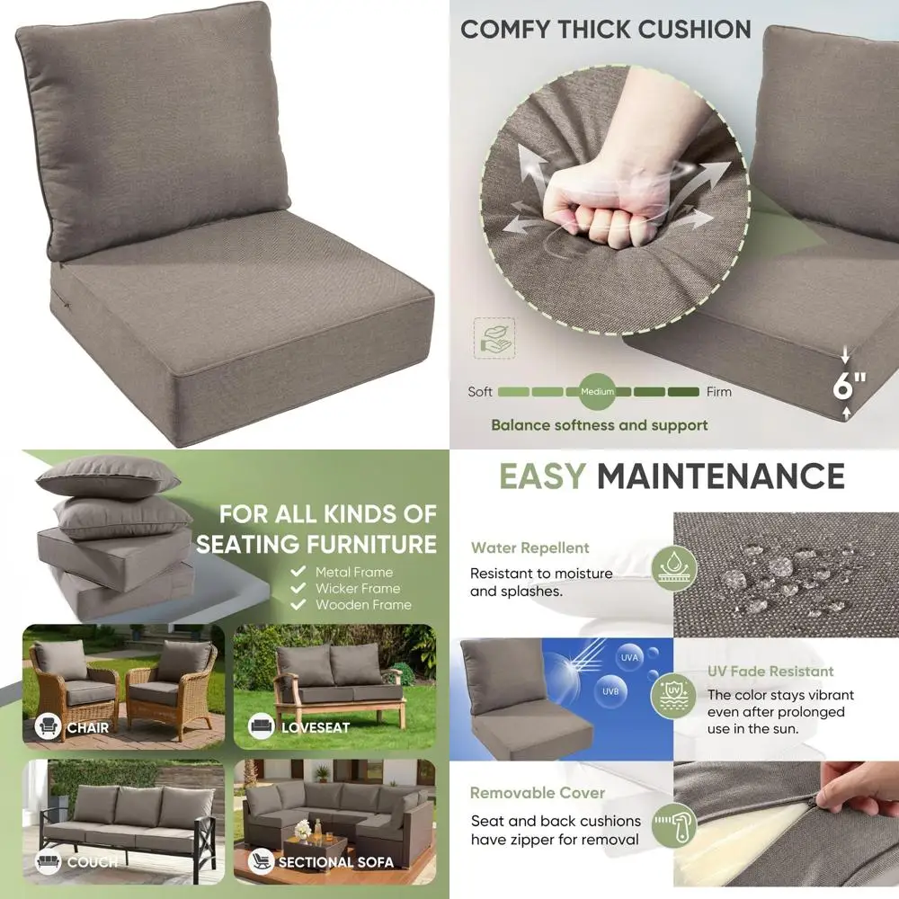 Waterproof Outdoor Chair Cushion Set, 24x24 Thickened Seat Cushions, 6 Pack for Patio Chairs and Couches, Durable Weather-Resist
Waterproof Outdoor Chair Cushion Set, 24x24 Thickened Seat Cushions, 6 Pack for Patio Chairs and Couches, Durable Weather-Resist