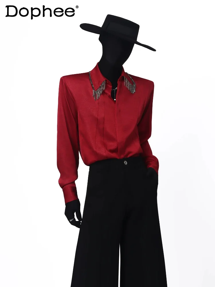 Men's 2026 Summer Pad Shoulder Glossy Personality Tops Men's Trendy Shirts Light Luxury Tassel Solid Color Long Sleeve Shirts
Men's 2026 Summer Pad Shoulder Glossy Personality Tops Men's Trendy Shirts Light Luxury Tassel Solid Color Long Sleeve Shirts