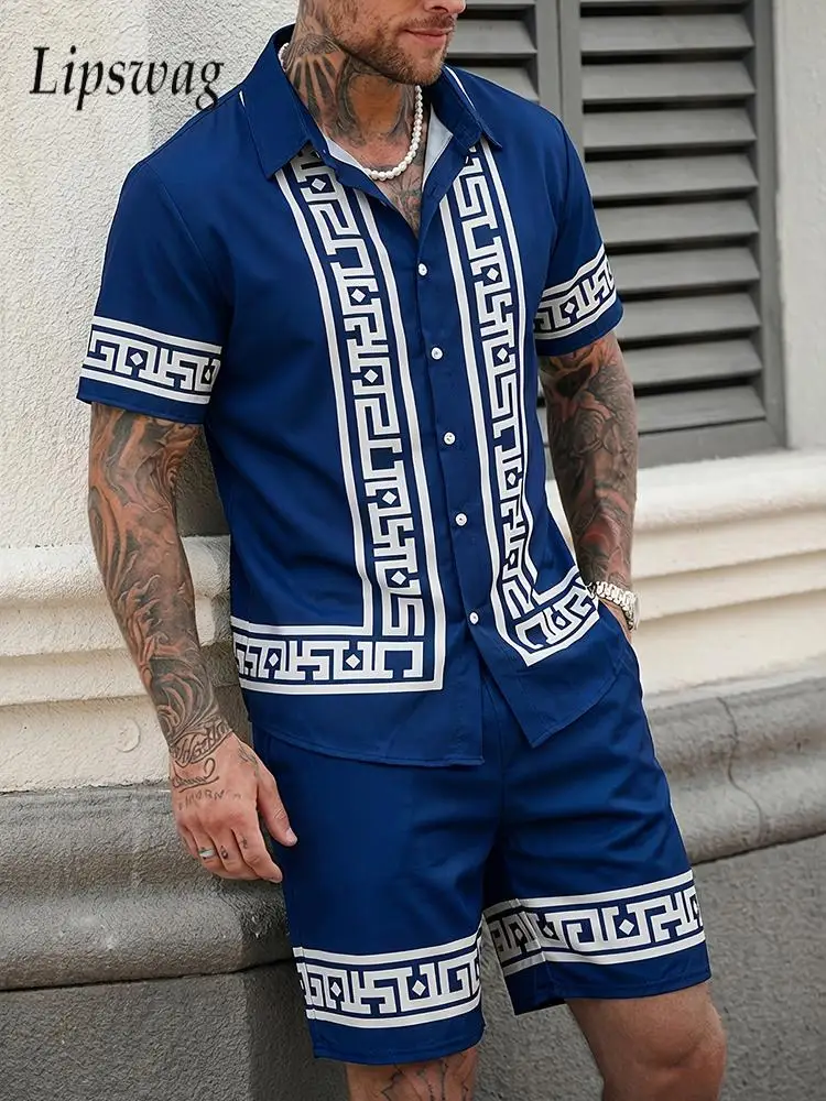 Daily Leisure Breathable Outfits Mens Summer Casual Short Sleeve Shirt And Shorts Two Piece Sets Men Beach Fashion Printed Suits
Daily Leisure Breathable Outfits Mens Summer Casual Short Sleeve Shirt And Shorts Two Piece Sets Men Beach Fashion Printed Suits