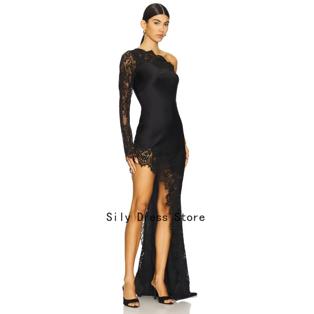 Customized Lace&Satin Evening Dresses Column Cocktail Short Party Dress Black Elegant Modern Prom Mini Gowns for Women 2026
Customized Lace&Satin Evening Dresses Column Cocktail Short Party Dress Black Elegant Modern Prom Mini Gowns for Women 2026
