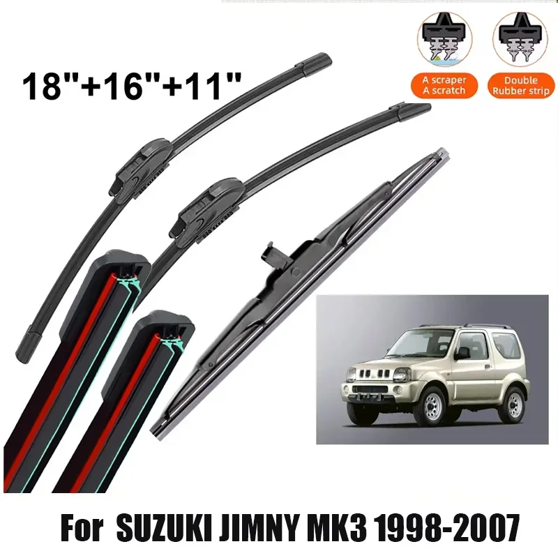 Car Wiper For SUZUKI JIMNY MK3 1998-2007 Front Rear Wiper Blades Brushes Cutter Auto Accessories 2005 2006 2007
Car Wiper For SUZUKI JIMNY MK3 1998-2007 Front Rear Wiper Blades Brushes Cutter Auto Accessories 2005 2006 2007