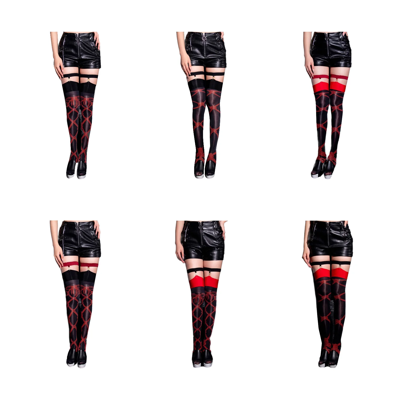 6 sets of stockings, suspenders and leg ring sets: black and red bows \u0026 five-flower tie, multiple styles
6 sets of stockings, suspenders and leg ring sets: black and red bows \u0026 five-flower tie, multiple styles