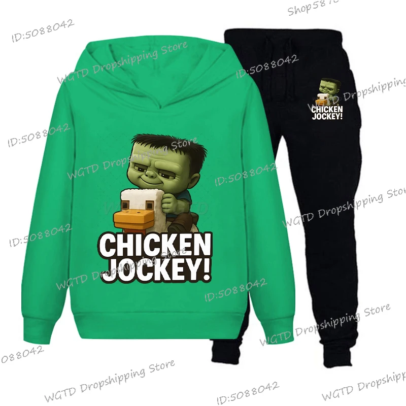New Chicken Jockey Anime Hoodies +Pant 2Pcs Set Cartoon Chicken Jockey Hoody Funny Pullover Creative Game Figure Kids Sportswear
New Chicken Jockey Anime Hoodies +Pant 2Pcs Set Cartoon Chicken Jockey Hoody Funny Pullover Creative Game Figure Kids Sportswear