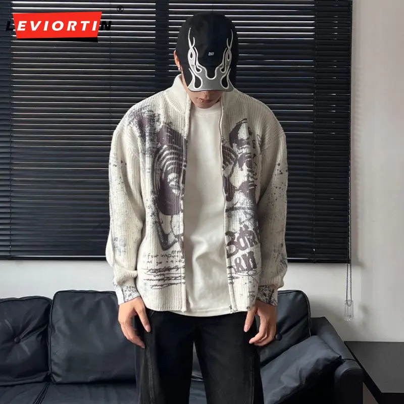 2024 Autumn American Retro Inkjet Printed Zipper Knitted Sweater Top for Men and Women, Loose Open Jacket, Long Sleeve Sweater
2024 Autumn American Retro Inkjet Printed Zipper Knitted Sweater Top for Men and Women, Loose Open Jacket, Long Sleeve Sweater