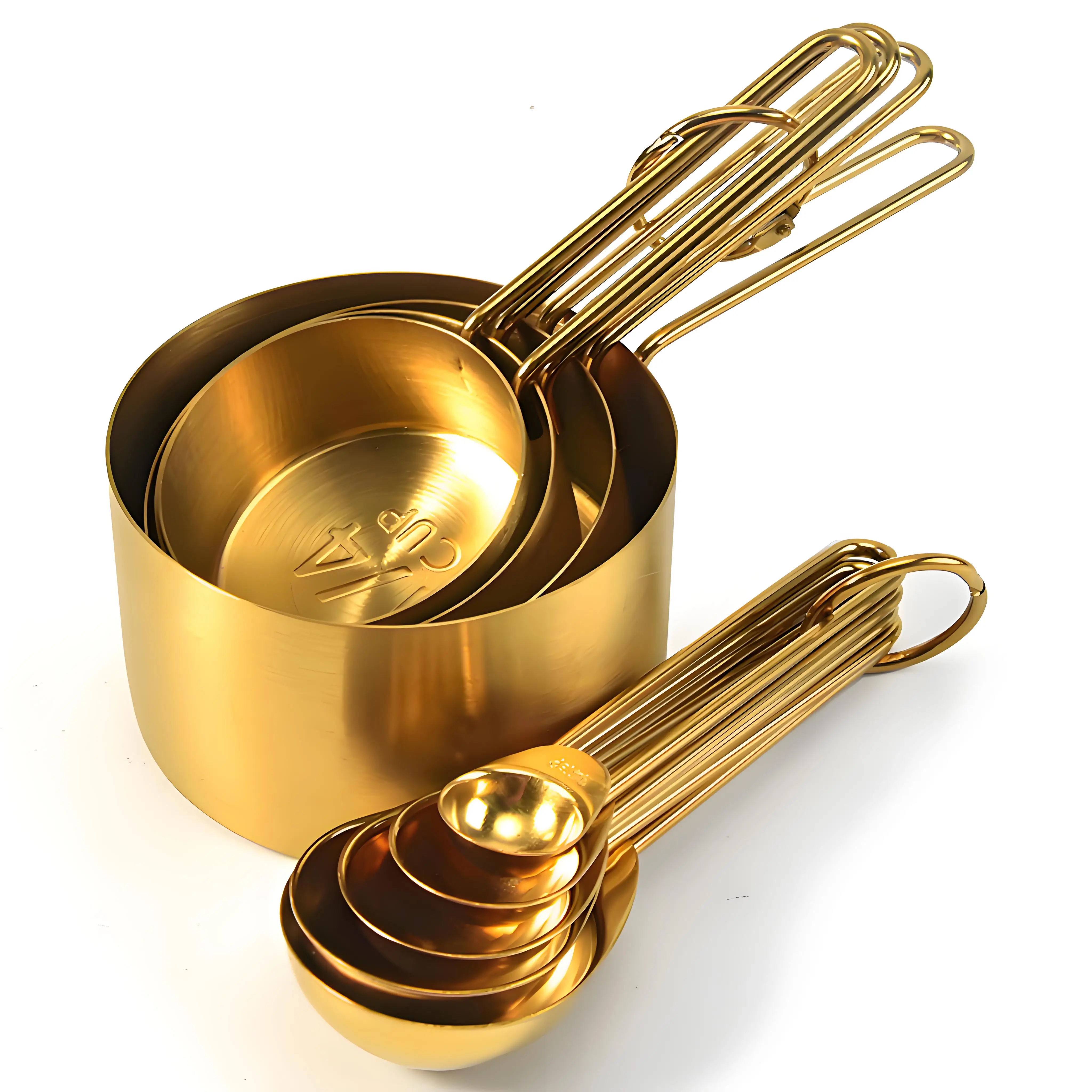 Stainless Steel Gold Measuring Cups and Spoons Set Stackable Premium Kitchen Tools for Coffee Baking Flour Home Accessories
Stainless Steel Gold Measuring Cups and Spoons Set Stackable Premium Kitchen Tools for Coffee Baking Flour Home Accessories