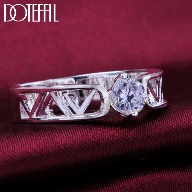 DOTEFFIL 925 Sterling Silver Round AAA Zircon Letter V Ring For Man Women Fashion Wedding Engagement Party Gift Charm Jewelry
DOTEFFIL 925 Sterling Silver Round AAA Zircon Letter V Ring For Man Women Fashion Wedding Engagement Party Gift Charm Jewelry