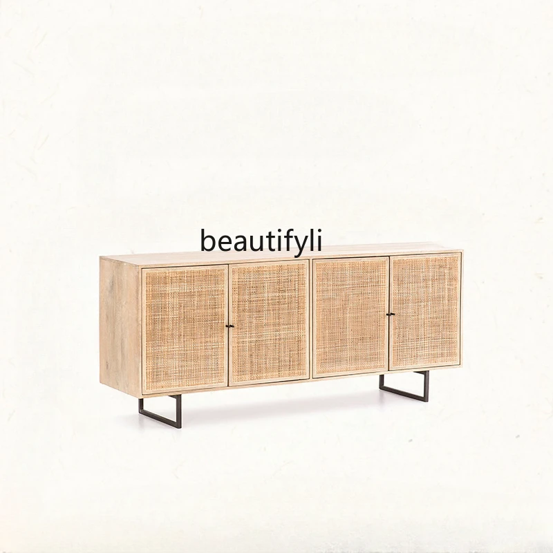 Retro Solid Wood Sideboard One-Piece Wall Rattan Storage Cabinet Storage Tea Cabinet Home
Retro Solid Wood Sideboard One-Piece Wall Rattan Storage Cabinet Storage Tea Cabinet Home