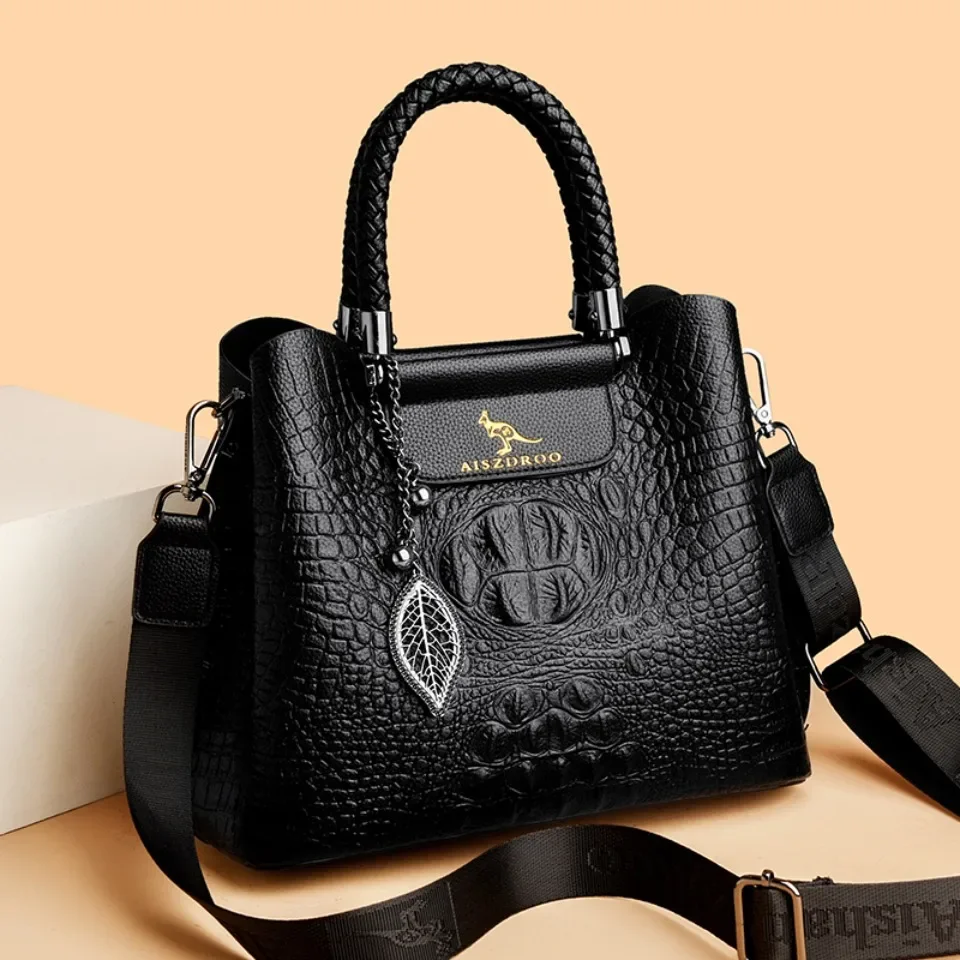3-Layer Pocket High Capacity Brand Crocod pattern Handbag Luxury Designer Leather Crossbody Shoulder Bag Fashion Lady Tote
3-Layer Pocket High Capacity Brand Crocod pattern Handbag Luxury Designer Leather Crossbody Shoulder Bag Fashion Lady Tote