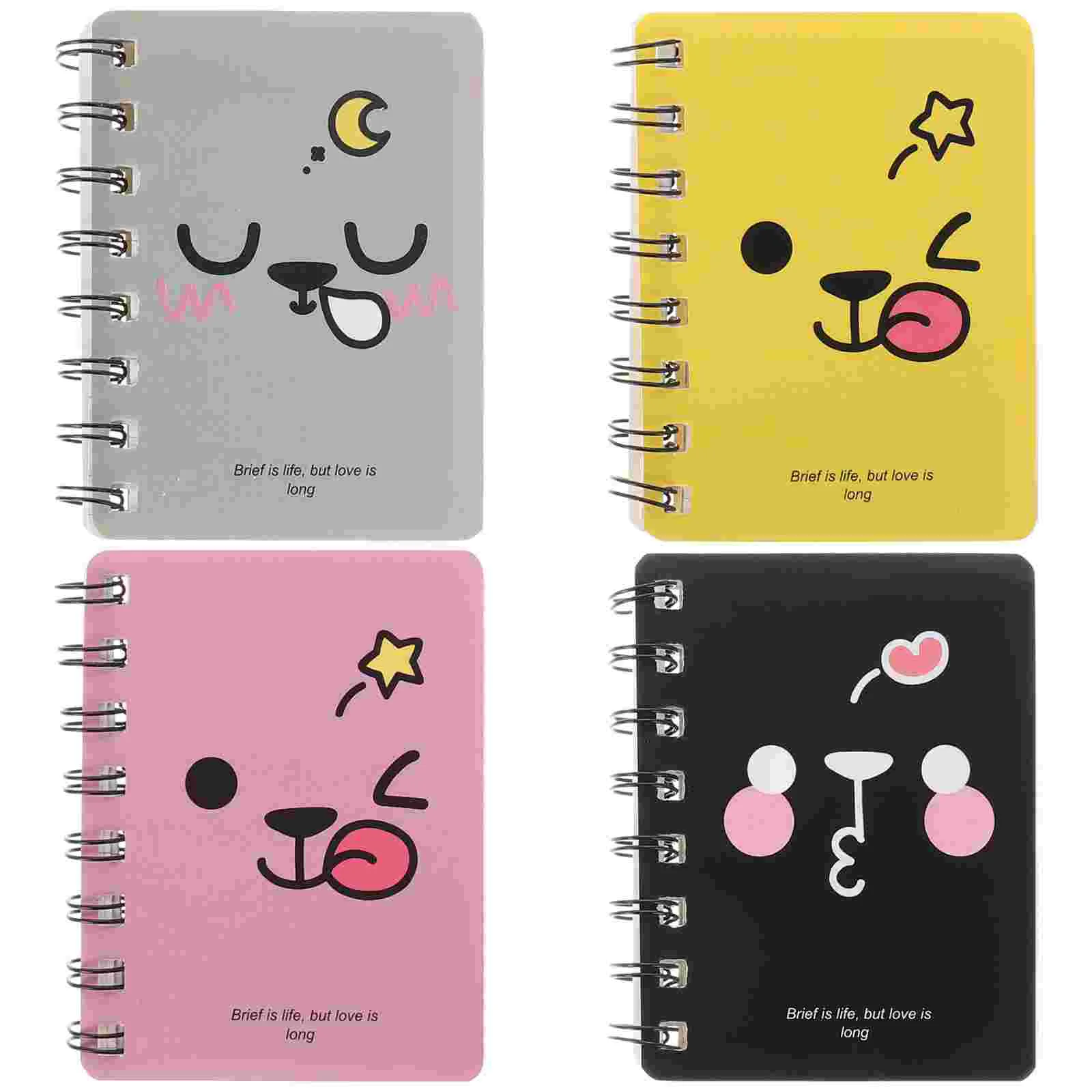 4pcs Mini Cartoon Mini Notebook Diary Book Portable Notepad Pocket Travel Journal Notebook (Pink + Yellow + Gray + Black)
4pcs Mini Cartoon Mini Notebook Diary Book Portable Notepad Pocket Travel Journal Notebook (Pink + Yellow + Gray + Black)