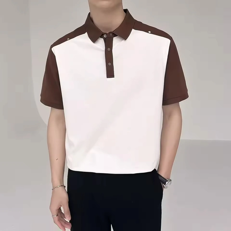 Summer American New Fashion Men's Contrast Color Turn-down Collar Short Sleeve Simple Casual Trendy Polo Shirts Male Clothes
Summer American New Fashion Men's Contrast Color Turn-down Collar Short Sleeve Simple Casual Trendy Polo Shirts Male Clothes