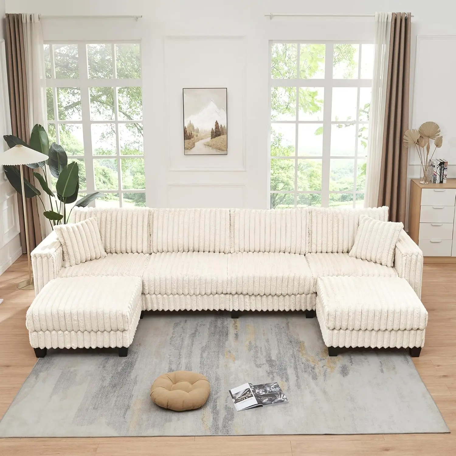 137 Large Cloud Couch Modular Sectional Sofa U Shaped Sectional Couch with Movable Ottoman Modern Convertible Comfy Faux
137 Large Cloud Couch Modular Sectional Sofa U Shaped Sectional Couch with Movable Ottoman Modern Convertible Comfy Faux