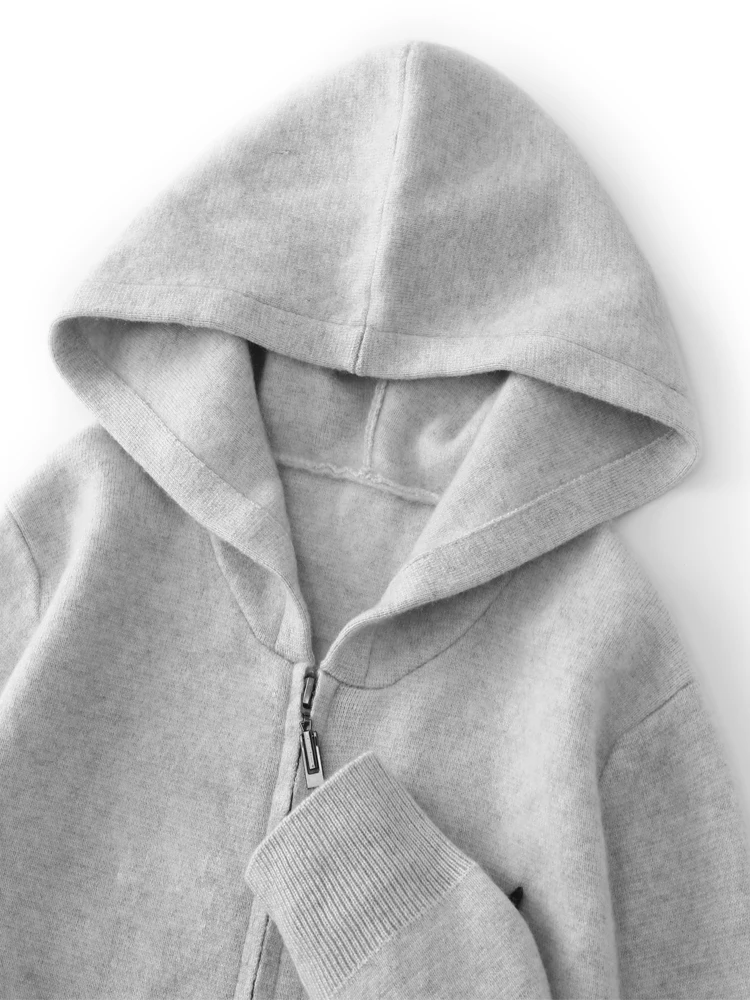 Choice Thick Men 100% Cashmere Zipper Hoodie Sweater Cardigan Autumn Winter Grace Fashion Casual Cashmere Knitwear Hooded Tops
Choice Thick Men 100% Cashmere Zipper Hoodie Sweater Cardigan Autumn Winter Grace Fashion Casual Cashmere Knitwear Hooded Tops