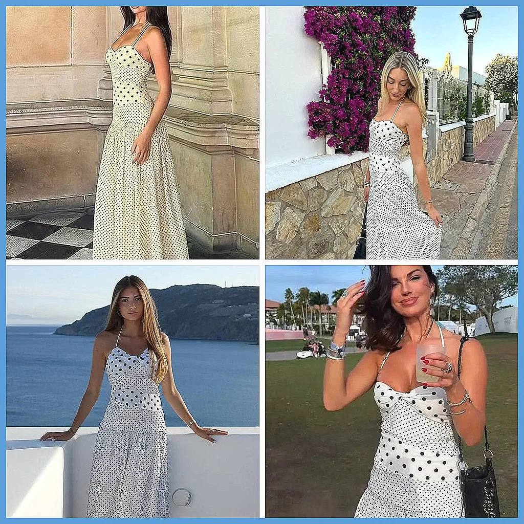 Polka Dot Backless Maxi Dress Women Sleeveless Halter High Waist Summer Beach Dress (Characters: 68)
Polka Dot Backless Maxi Dress Women Sleeveless Halter High Waist Summer Beach Dress (Characters: 68)