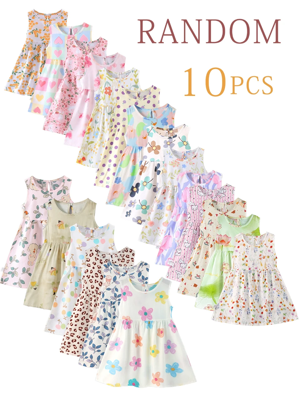 10-Piece Set Random Floral Children's Summer Fashion Dress Infant Girl's Beach Skirt New Style Girls Vest Dress
10-Piece Set Random Floral Children's Summer Fashion Dress Infant Girl's Beach Skirt New Style Girls Vest Dress