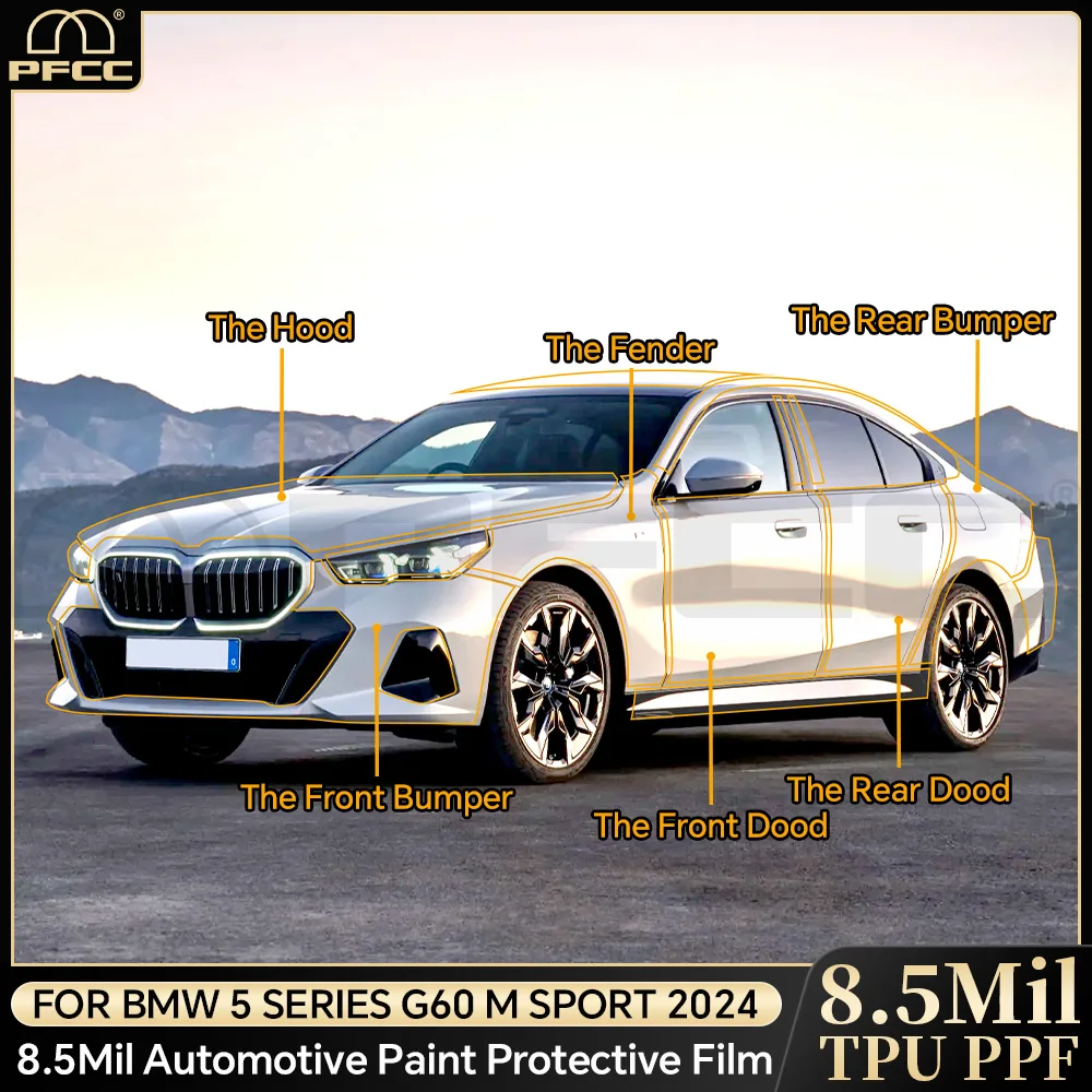 TPU Car Body Sticker Precut Paint Protection Film Anti-Scratch Clear PPF 8.5mil for BMW G60 5 Series M Sport 2024 Accessories
TPU Car Body Sticker Precut Paint Protection Film Anti-Scratch Clear PPF 8.5mil for BMW G60 5 Series M Sport 2024 Accessories