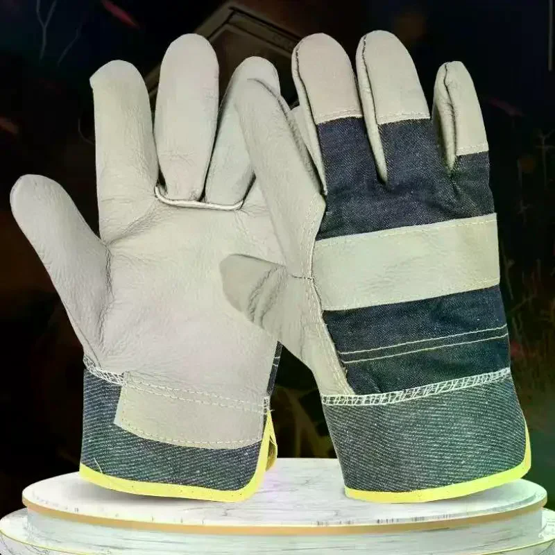 1 Pair Thickened Cowhide Denim Gloves Durable Labor Protection Gloves for Industrial Construction Maintenance Work
1 Pair Thickened Cowhide Denim Gloves Durable Labor Protection Gloves for Industrial Construction Maintenance Work