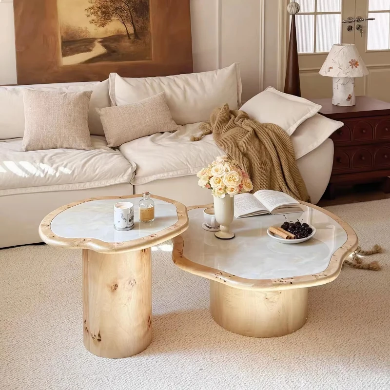Hot-selling designer's elegant living room coffee table, creative modern wooden walnut color center coffee table
Hot-selling designer's elegant living room coffee table, creative modern wooden walnut color center coffee table